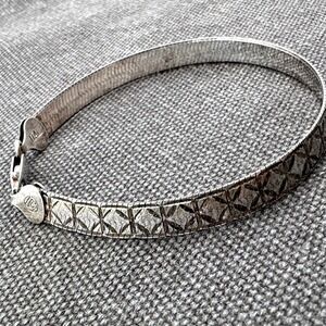 Sterling 925 Signed Italian Etched Serpentine Bracelet Vintage Italy